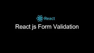 How to validate form in React Js without any library