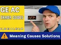 GENERAL ELECTRIC GE Air Conditioner Error Codes E1 E2 E3 E4 E5 E6 EP Meaning Causes Solutions