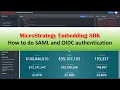 MicroStrategy Embedding SDK - How to do SAML and OIDC
