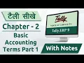 Tally ERP 9 Course Chapter - 2 Basic Accounting Terms Part 1