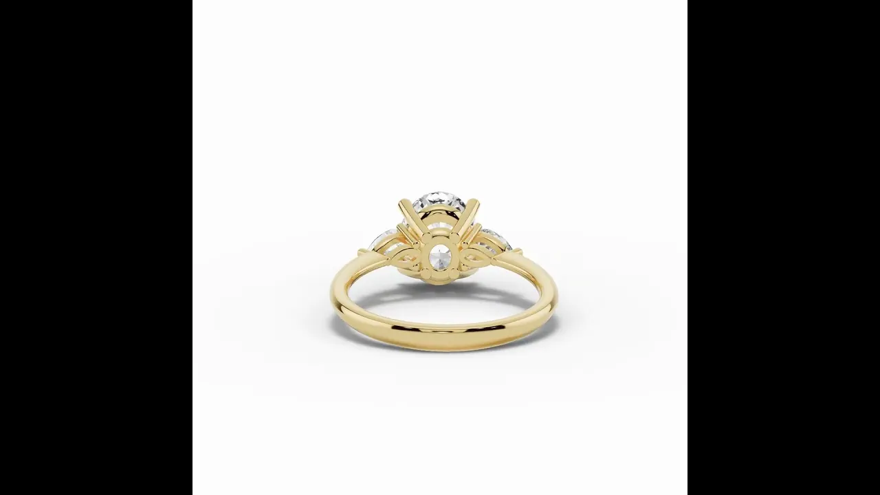 Vionne Oval Three-Stone Engagement Ring