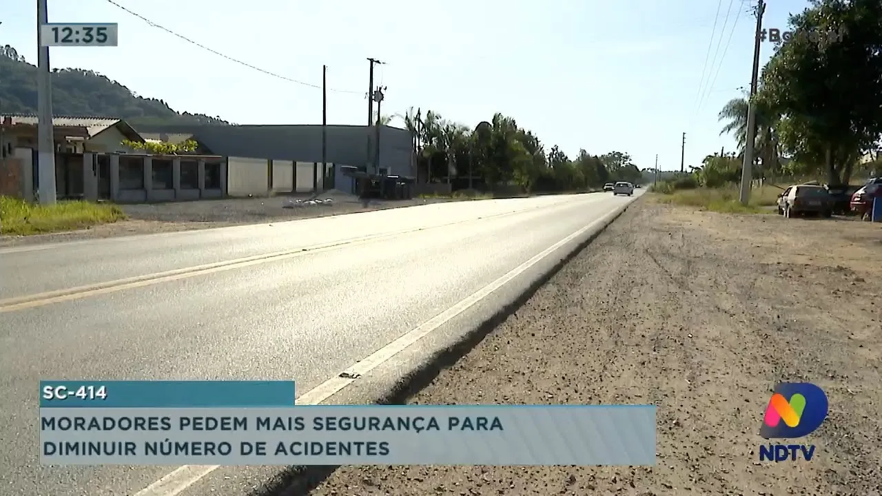 Moradores pedem mais segurança para diminuir número de acidentes na SC-414 em Navegantes