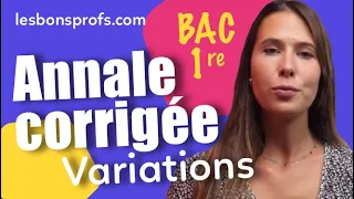 Maths 1re spécifique : Variations - Corrigé sujet zéro : exercice 1 (sujet 1) - Les Bons Profs