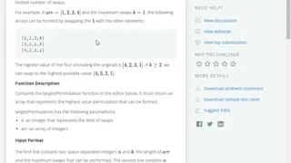 Largest Permutation HackerRank