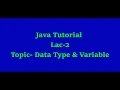 java tutorial for beginners Lac 2 Data Type Variable