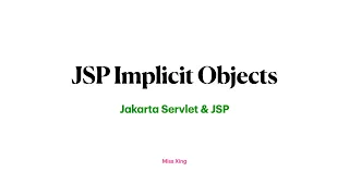 JSP Implicit Objects