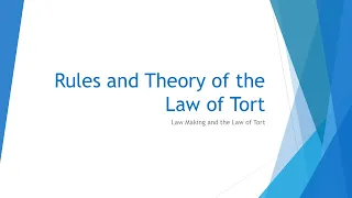 Rules and Theory of the Law of Tort OCR A-Level Law