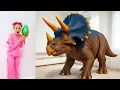 Lagu Dinosaur Stories for Kids | Maya Dinosaur Toys Become Alive In Her House