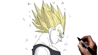 How To Draw Majin Vegeta | Step By Step | Dragon Ball