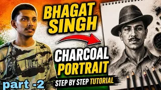     Amazing Bhagat Singh Portrait Drawing 😱 | Full Tutorial