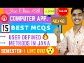User Defined Methods In Java MCQ ICSE 10 Computer Applications MCQ For Semester 1