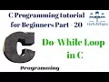 C Programming tutorial for Beginners Part 20 Do While Loop