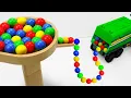 Download Lagu Marble Run Race ☆ HABA Slope \u0026Retro Makita Truck, Excavator, Garbage Truck, Dump Truck,Ambulances#62