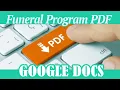 Create A PDF File Funeral Program Template - Google Docs