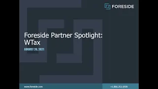 Foreside Partner Spotlight WTax