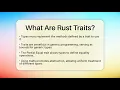 What Are Rust Traits - Emerging Tech Insider