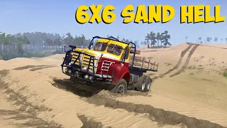 Driving a MERCER 6X6R 230 Truck On Sand MudRunner