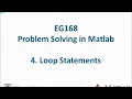 EG168 2017 Matlab 4 Loop statements
