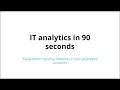 IT analytics in 90 seconds Easily detect security breaches in your privileged accounts