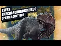 ALL Carcharodontosaurus Spawn Locations ALL MAPS - Ark Survival Evolved