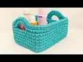 CROCHET BASKET TUTORIAL T-shirt yarn