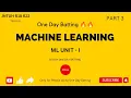 ML UNIT - 1 Decision Tree ID3 Algorithm Machine Learning One Day Batting s JNTUH