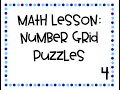 Math Lesson Number Grid Puzzles