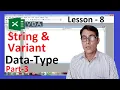Variable Data-Type in EXCEL VBA Excel VBA tutorial lesson-8 String and Variant data type