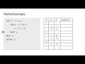 Dry running algorithms with trace tables
