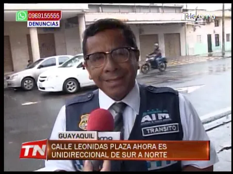 Calle Leonidas Plaza ahora es unidireccional de sur a norte