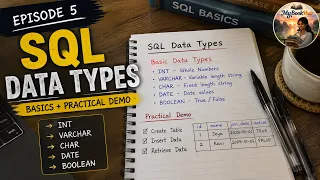 SQL Data Types VARCHAR CHAR INT DECIMAL More SQL Beginner to Advanced Episode 5