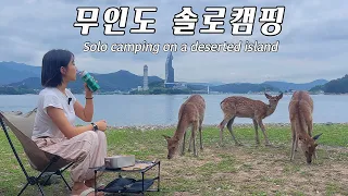 【솔로캠핑】 한국에 이런 곳이? 꽃사슴과 캠핑하는 무인도, 소쿠리 섬🦌🏕️ |  예측불가 2박3일 노지 생존기 | 섬 백패킹 | Solo camping 썸네일