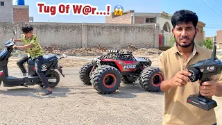 Arslan Scooty VS Hammad Monster Truck ! TUG OF W@R