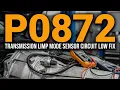 What is P0872 - Transmission Fluid Pressure Sensor Switch Low