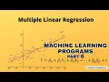 MULTIPLE LINEAR REGRESSION CORRELATION MACHINE LEARNING PROGRAMS PYTHON