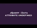 jQuery Data attribute undefined