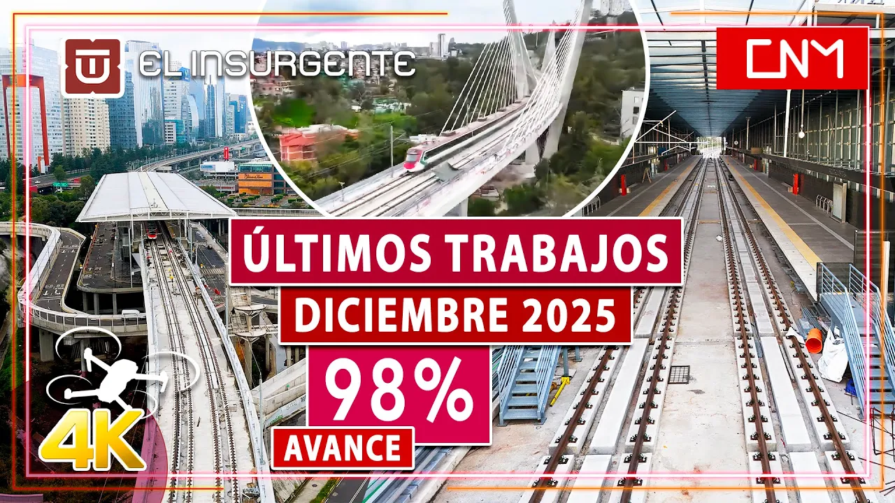 Así se ve el 98% de avance del Tren El Insurgente, Santa Fe-Observatorio, CDMX