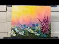 Wild Summer Flowers Acrylic Painting