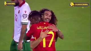 ملخص مباراة اسبانيا وبلغاريا اليوم 3 0 اهداف مباراة اسبانيا وبلغاريا اليوم 