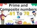 Prime and Composite numbers 61 to 70 - CBSE NCERT