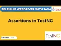 TestNG Tutorial 20 TestNG Assertions in Selenium Selenium WebDriver