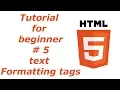 HTML5 Tutorial 5 - HTML Text Formatting tags BTT