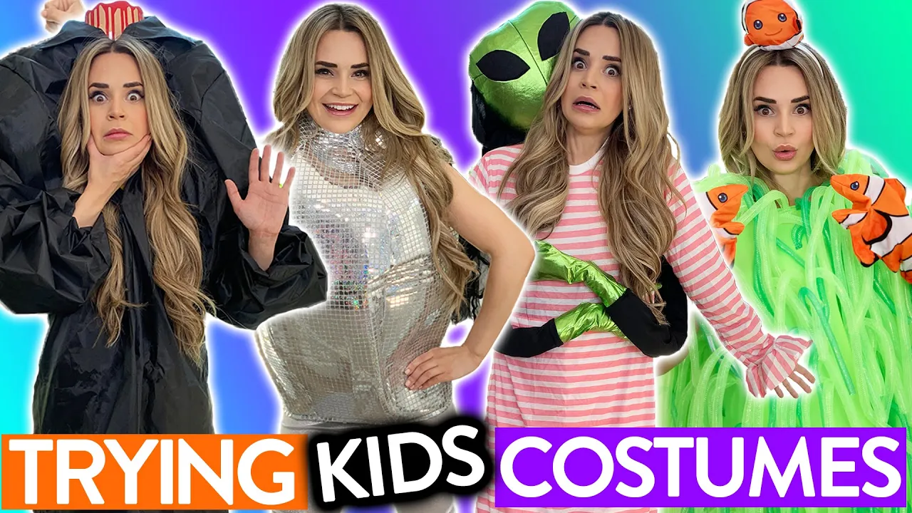 TRYING ON KIDS HALLOWEEN COSTUMES!!