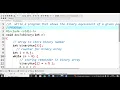 5 Decimal to Binary number conversion C Programming Language LAB PPS LAB JNTU Autonomous