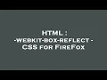 HTML - webkit-box-reflect