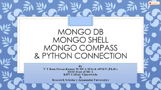 Mongo Db Mongo Compass Mongo Shell and Python Connection to Mongo Db