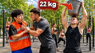 The Skinny Cleaner Shocked Bodybuilders with a 22 KG Bucket!” 😂💪
