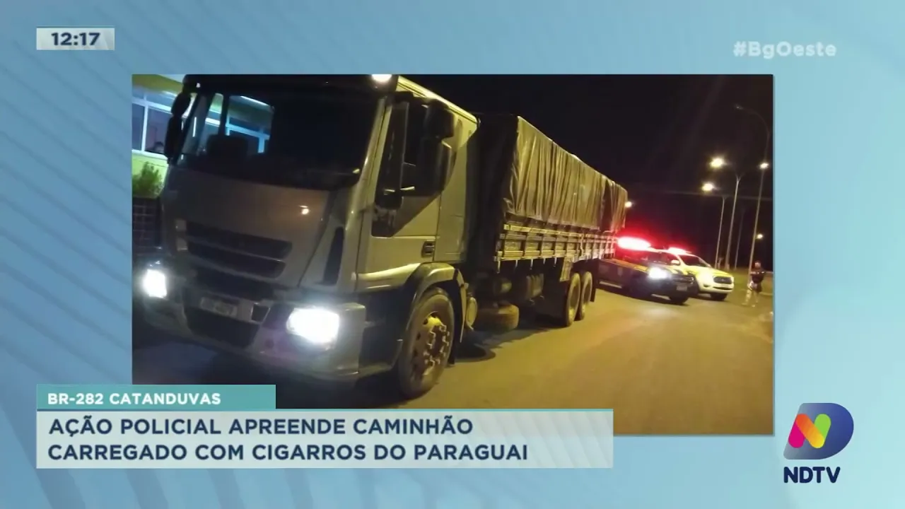 Ação policial apreende caminhão carregado com cigarros do Paraguai em Catanduvas