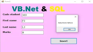 VB net Tutorial save data in SQL server using VB net and Prevent duplicate data entry
