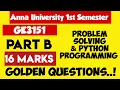 GE3151 Problem Solving and Python programming Important Questions Engineering king